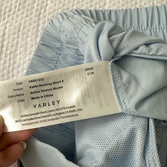 Varley Kallin Running Short 3" - Cashmere Blue - Picture 8 of 9